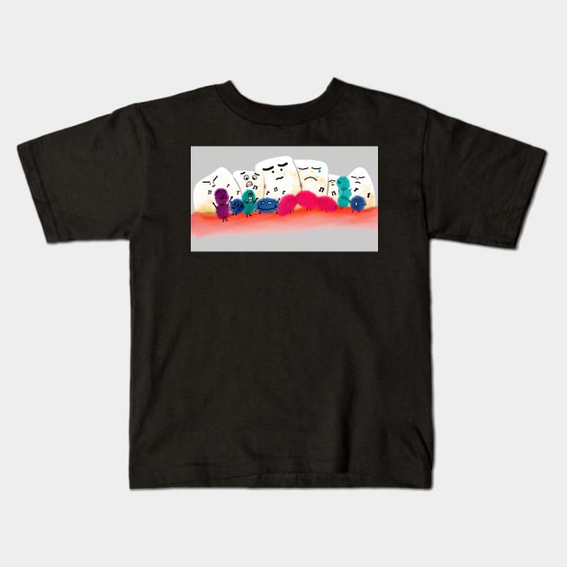 Bacteria Party Kids T-Shirt by Happimola